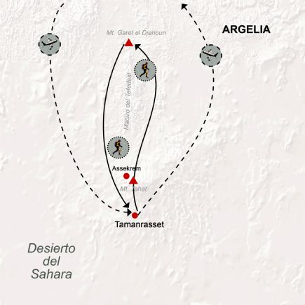 Argelia + El macizo del Hoggar y la región del Tefedest