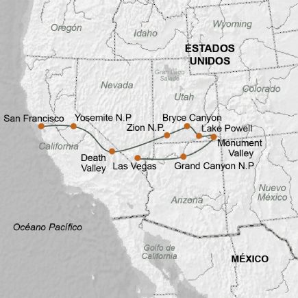Estados Unidos + El gran Plateau del Colorado. Ruta de senderismo