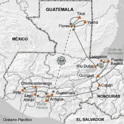 Guatemala y Honduras + Atitlán, Selva del Petén, Río Dulce y Copán