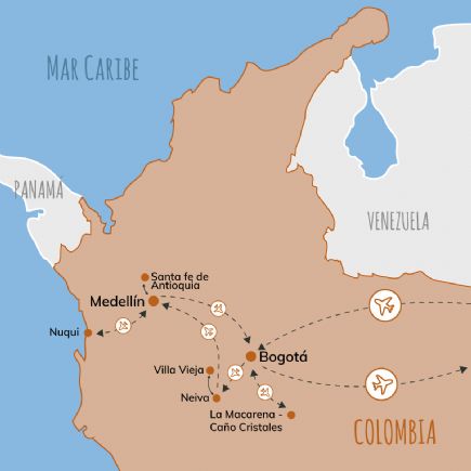 Colombia + Caño Cristales, Desierto Tatacoa, Medellín y Ballenas en el Pacífico