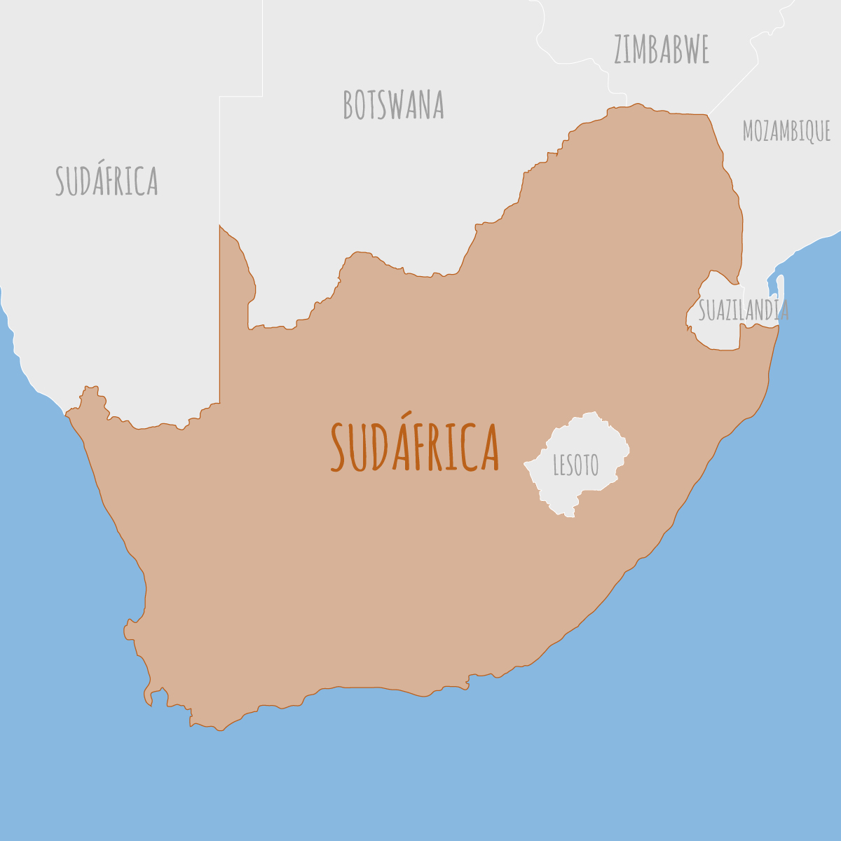Mapa Sudáfrica
