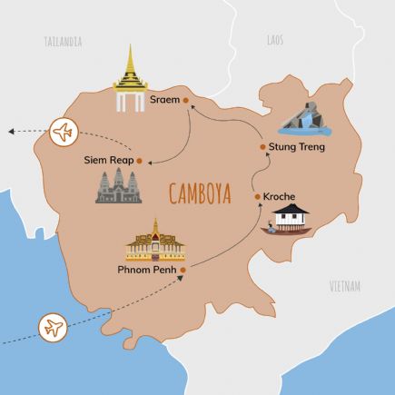 Camboya + Templos de Angkor y poblados del interior 