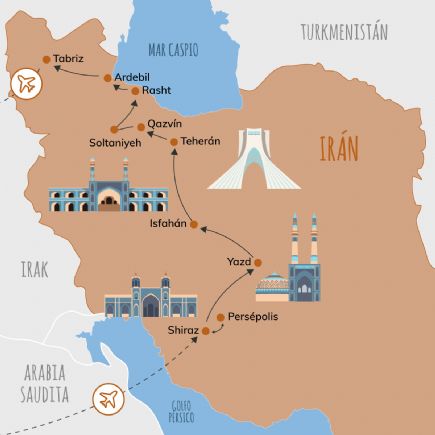 Irán + La Persia Clásica: Shiraz, Yadz, Isfahán, Teherán, Mar Caspio y Montes de Talesh