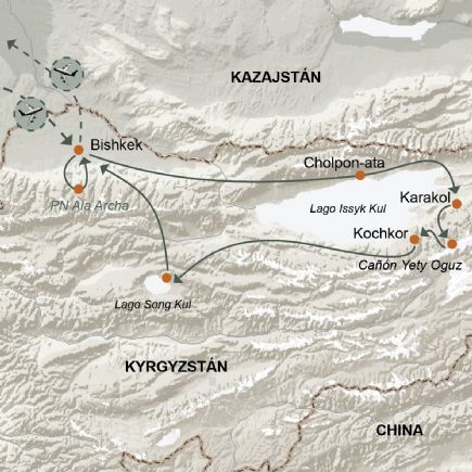 Kirguistán + Lagos de Issyk Kul, Son Kul y Montes de Tien Shan 