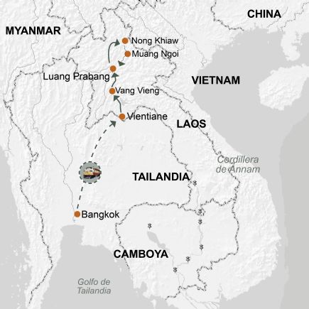 Laos + El Norte de Laos. Budismo, etnias y naturaleza