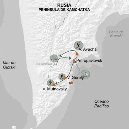 Rusia - Kamchatka + Ríos, osos y volcanes