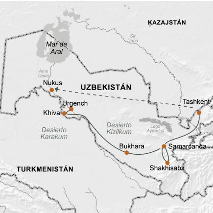 Uzbekistán + Del Mar de Aral al desierto Kysyl Kum
