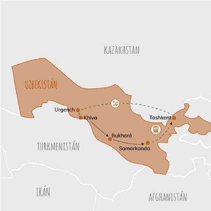 Uzbekistán + Ciudades de la Ruta de la Seda