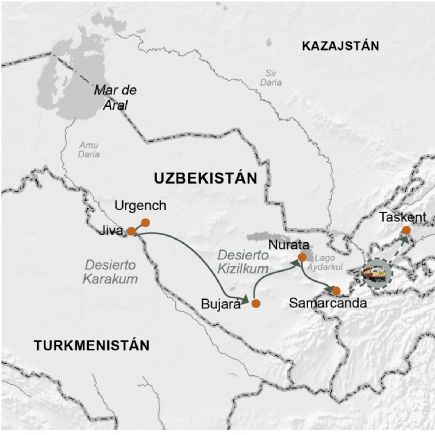 Uzbekistán + Ciudades de la Ruta de la Seda y Montañas de Nurata