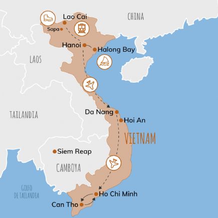 Vietnam + Minorías del norte, Halong, Hue y Delta (Ext. Angkor)