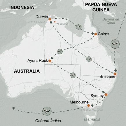 Australia + De Brisbane a Melbourne