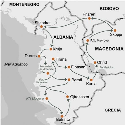 Albania y Macedonia + Ciudades y parques naturales en otoño