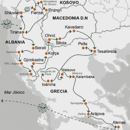 Albania, Kosovo, Macedonia D.N. y Grecia + Gran ruta del sur de los Balcanes