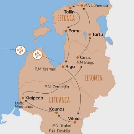 Lituania, Letonia y Estonia + Caminatas de primavera en desconocidos rincones bálticos