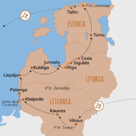 Lituania, Estonia y Letonia + Ruta autoguiada por los Países Bálticos