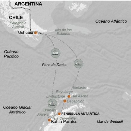 Antartida + Península Antártica y Shetland del Sur en velero clásico