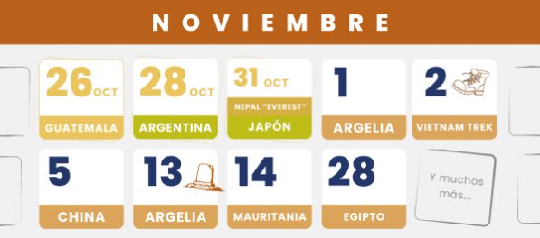 Viajes en noviembre